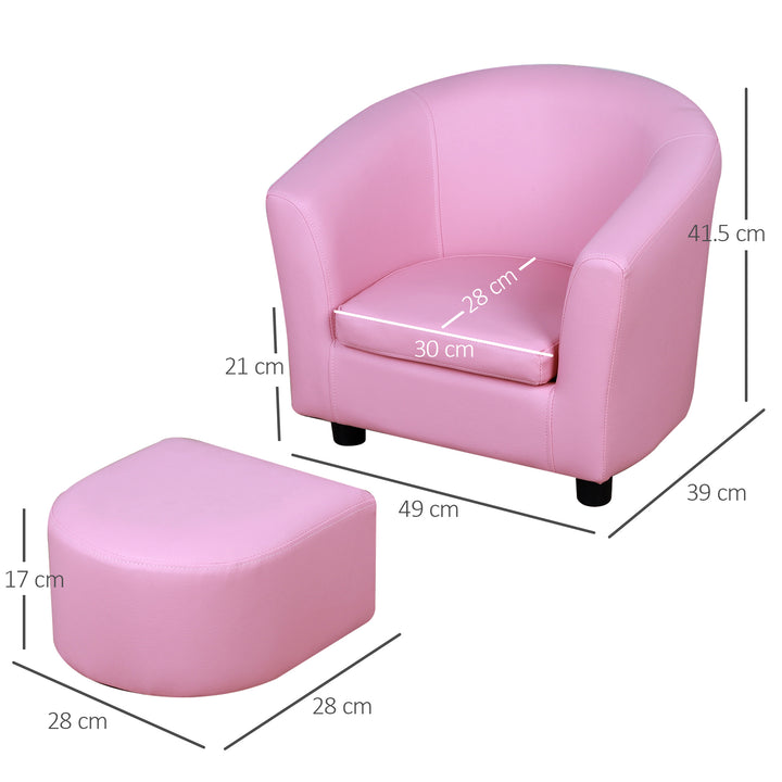 Kids Sofa Armchair with Thick Padding, Anti-skid Foot Pads-Pink