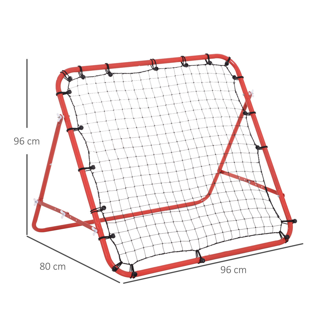 HOMCOM Rebounder Net W/PE Mesh Metal Tube, 96W x 80D x 96Hcm- Red and Black