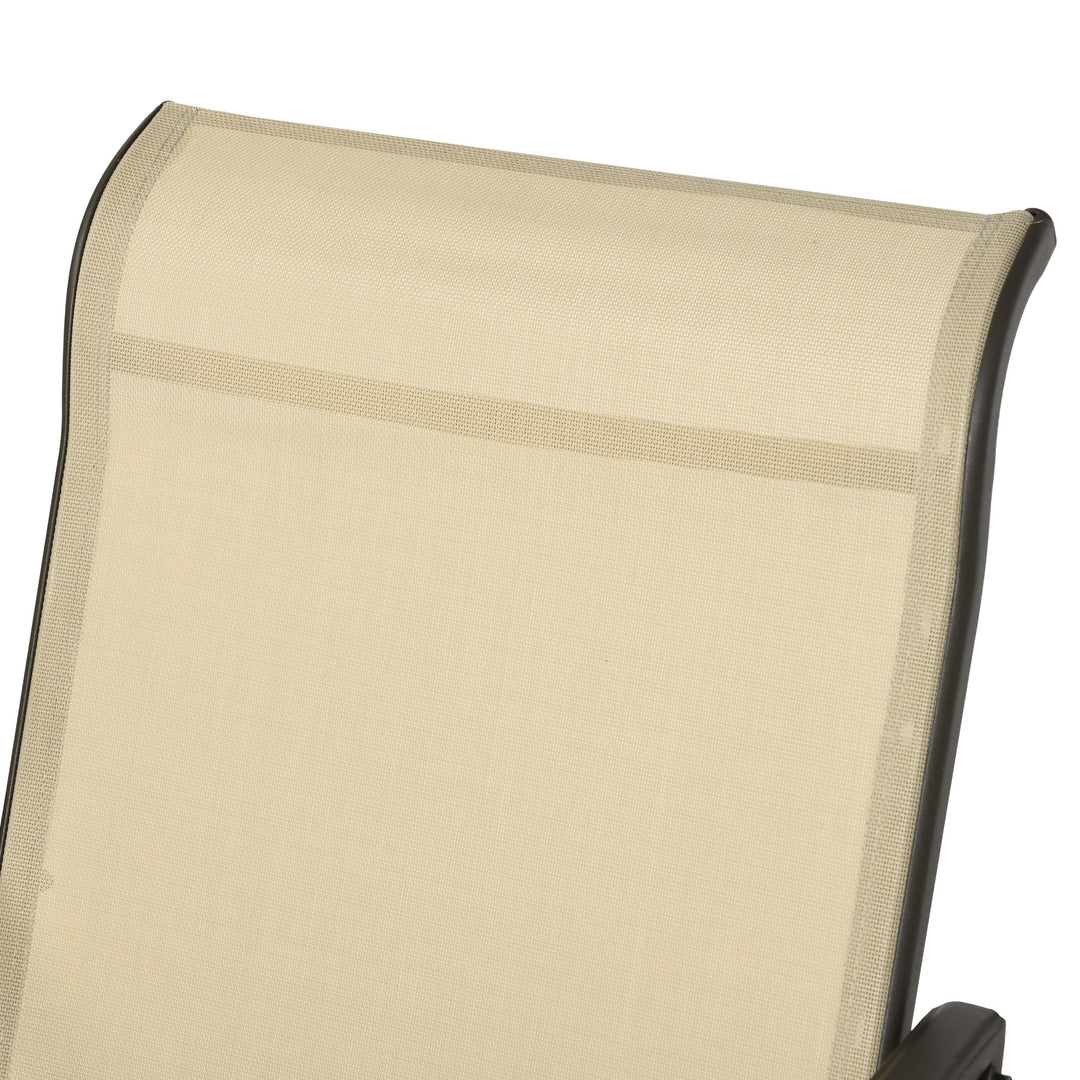 Gliding Chair &amp; Tea Table Set withTempered Glass Tabletop - Khaki