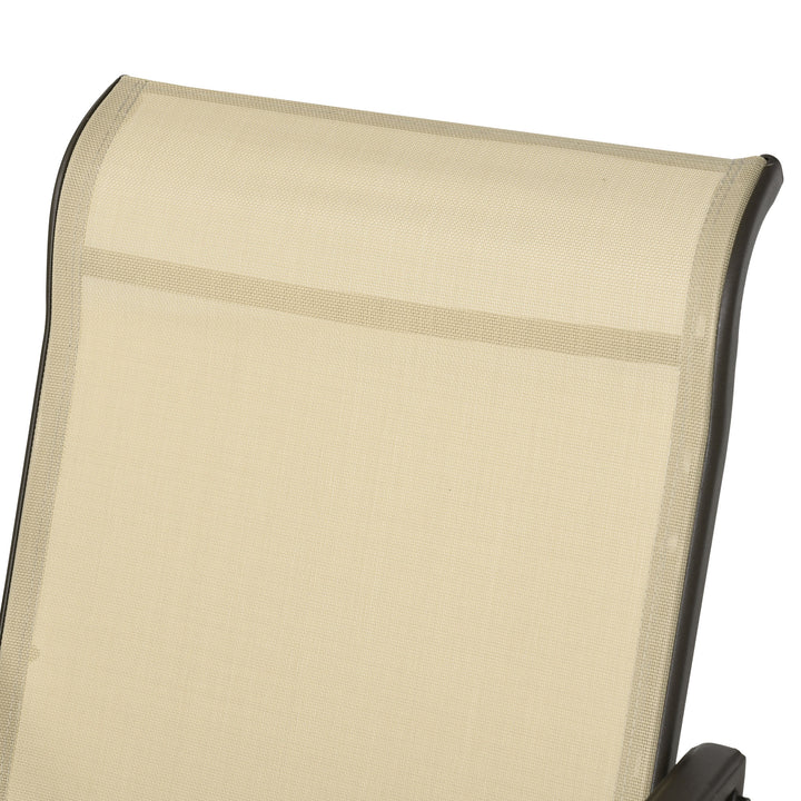 Gliding Chair &amp; Tea Table Set withTempered Glass Tabletop - Khaki