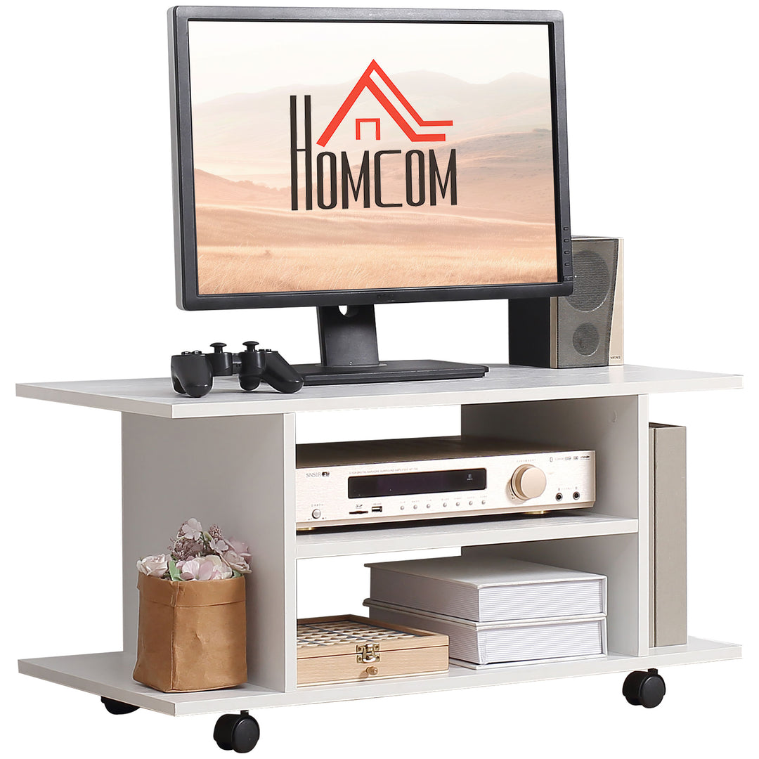 TV Stand W/ Shelves -White