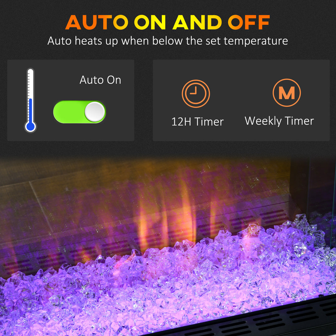 Electric Fireplace w/ Remote Control, Timer- White