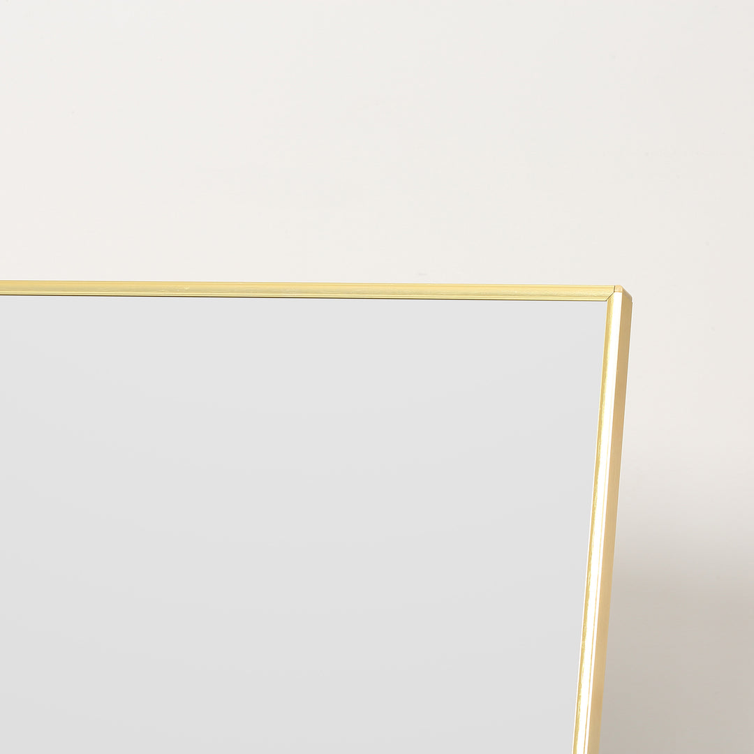 Full Length Mirror Wall-Mounted, 160 x 50 cm Freestanding Rectangle Dressing Mirror for Bedroom, Living Room, Gold Frame