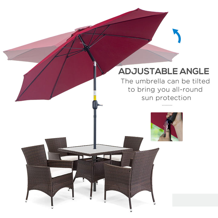 Umbrella Parasol 2.6m -Red