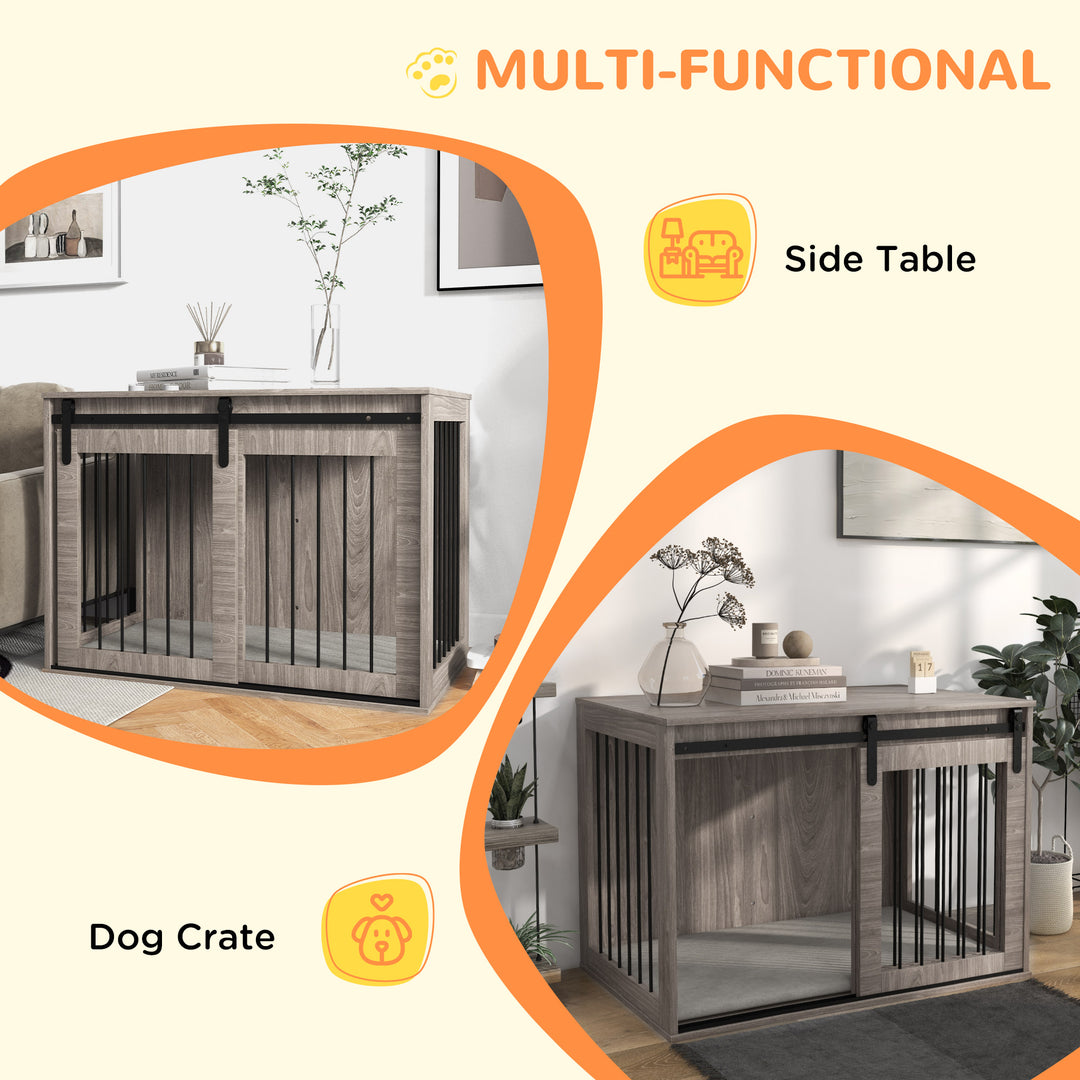 Dog Crate Furniture with Removable Cushion for Large-Sized Dogs, 100 x 60 x 63 cm, Brown