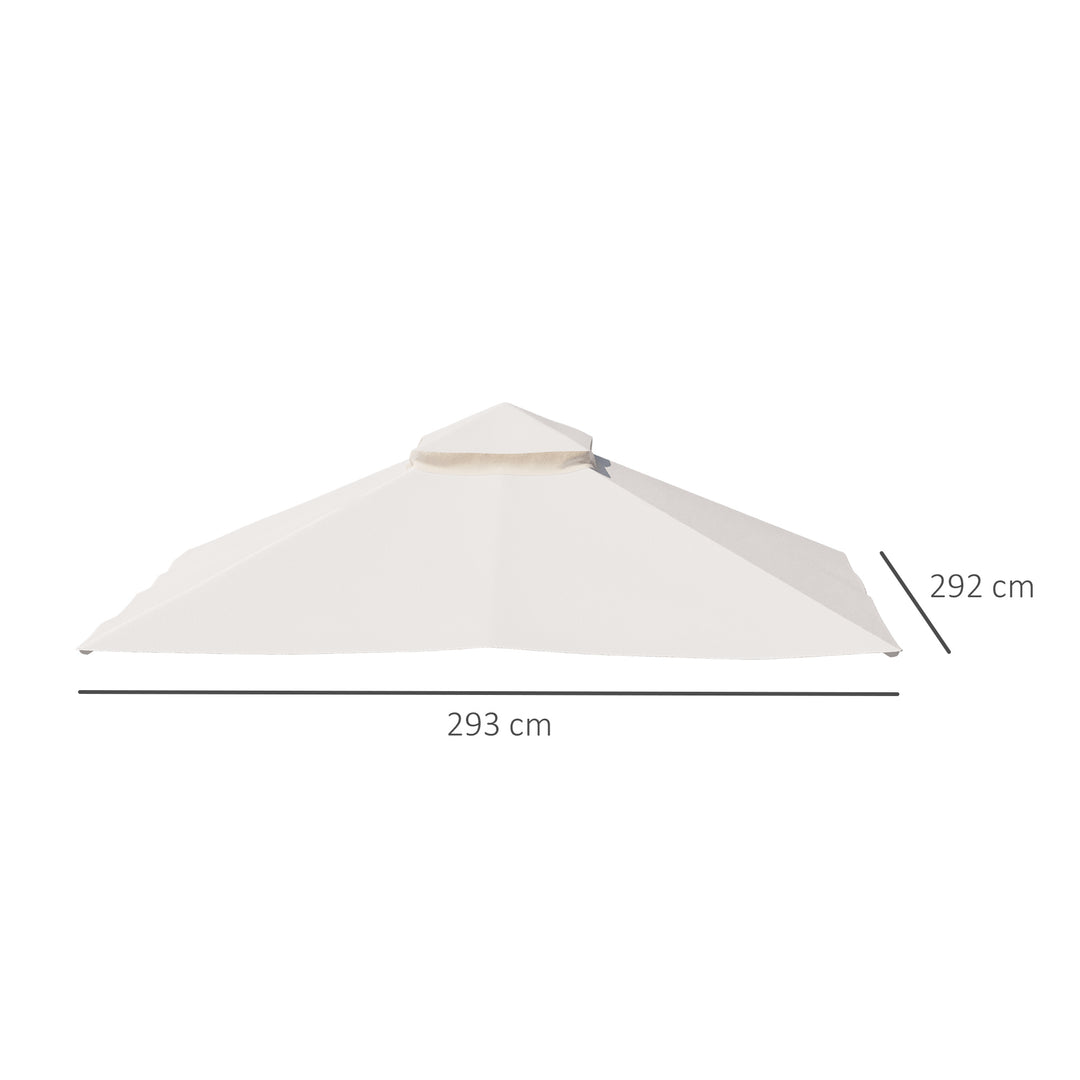 3x3(M) Replacement Gazebo Canopy, Double Tier Roof Top for Garden, Patio, Outdoor, Beige (TOP ONLY)