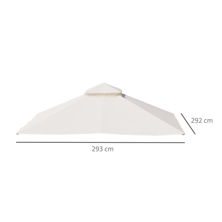 3x3(M) Replacement Gazebo Canopy, Double Tier Roof Top for Garden, Patio, Outdoor, Beige (TOP ONLY)