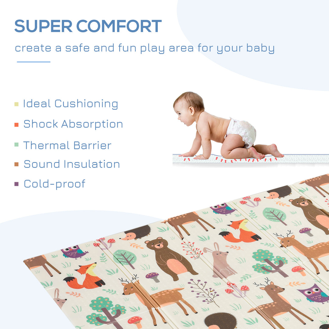 Foldable Kids Foam Mat Reversible XPE Floor Mat Crawling Educational Toddler Playmat Portable Picnic Carpet Exercise Workout Mat