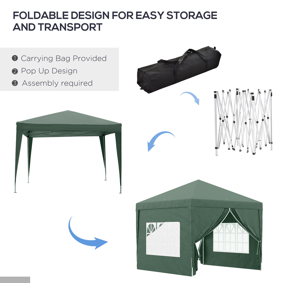 Pop Up Gazebo Marquee, size(3m x 3m)-Green