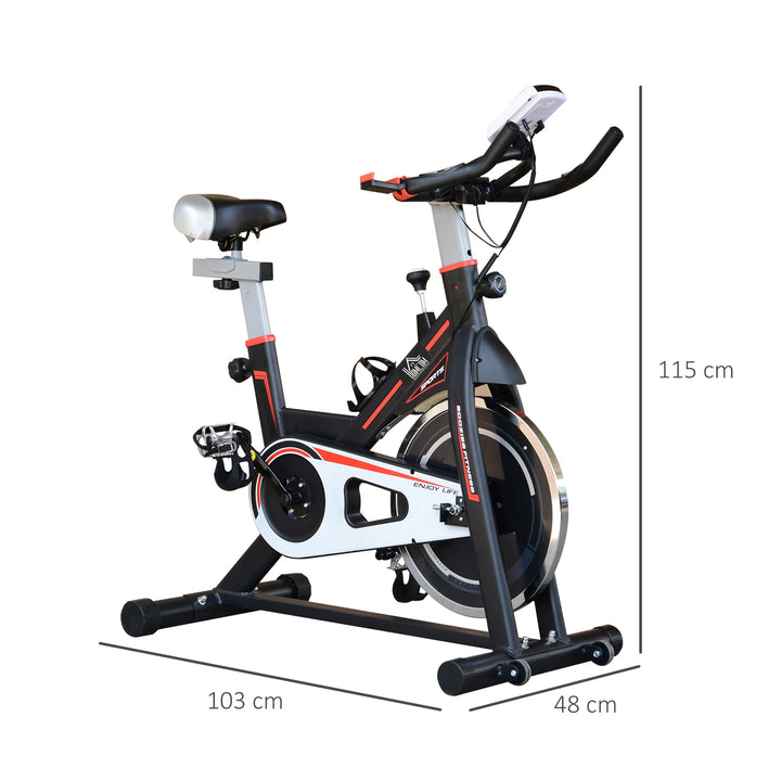 HOMCOM Belt-Driven Exercise Bike with LCD Display-Black