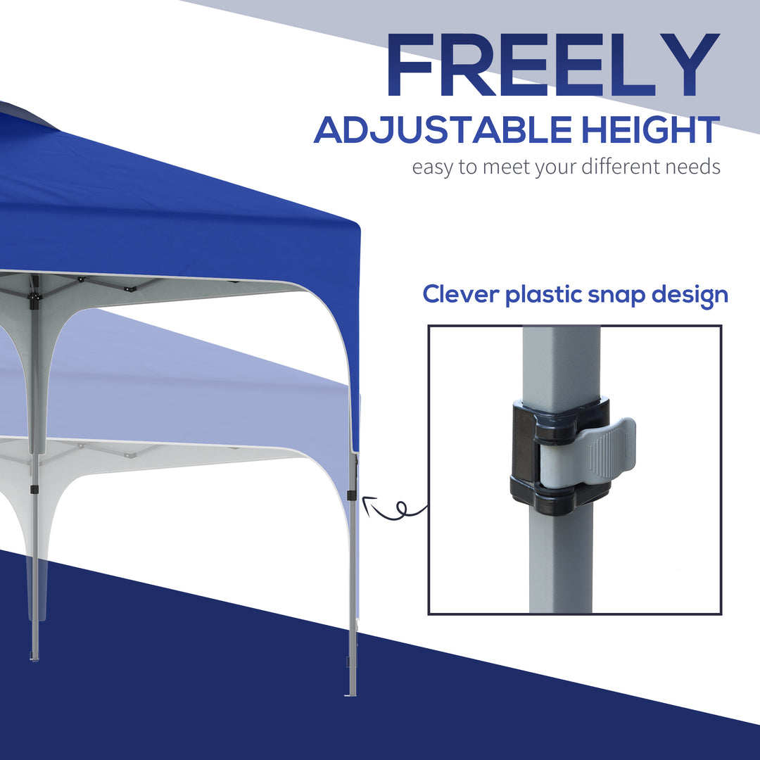 Outsunny 3x3m Pop Up Gazebo Height Adjustable Foldable Canopy Tent w/ Carry Bag, Wheels and 4 Leg Weight Bags, Blue