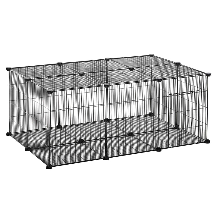 Pet Playpen DIY Small Animal Cage Metal Fence with Door, 22 Pieces, for Bunny Chinchilla Hedgehog Guinea Pig