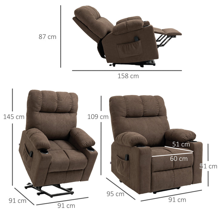 Electric Riser and Recliner Chair for Elderly, Power Lift Recliner Chair with Remote Control, Dark Brown