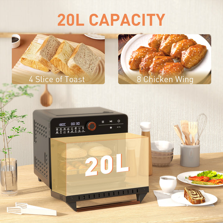 Air Fryer Oven, 20L Mini Oven, Adjustable Temp and Time, 1400W