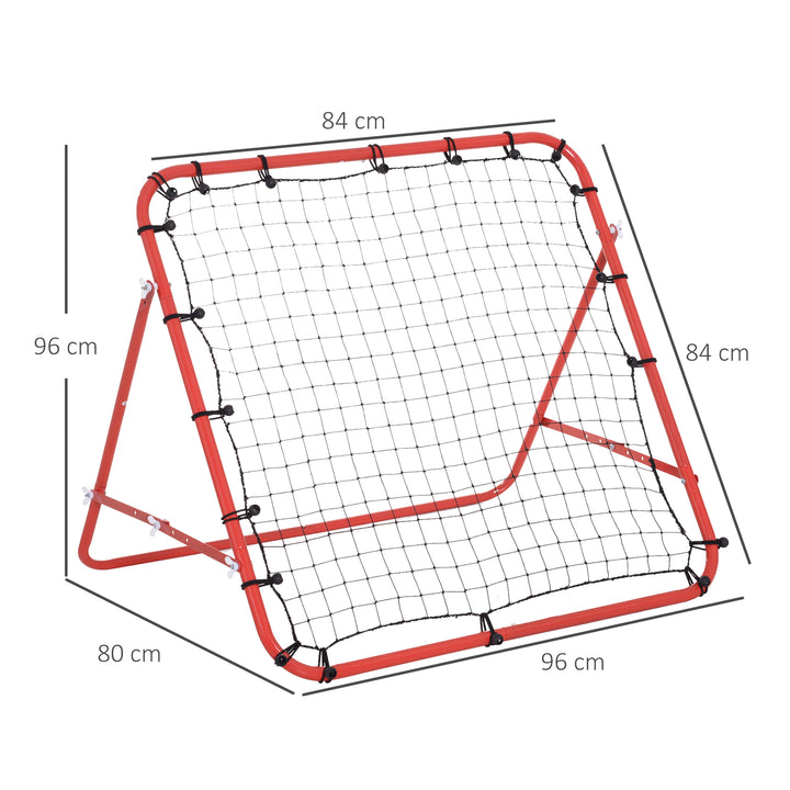 HOMCOM Rebounder Net W/PE Mesh Metal Tube, 96W x 80D x 96Hcm- Red and Black