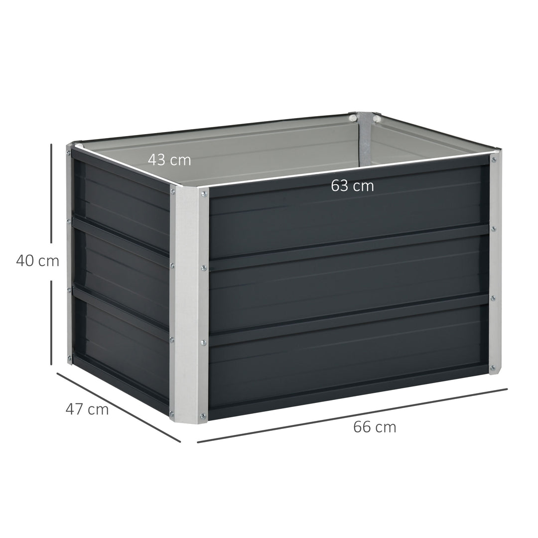 Raised Garden Bed, Elevated Metal Planter Box w/ Installation Gloves for Backyard, Patio to Grow Vegetables, Herbs, and Flowers, Grey