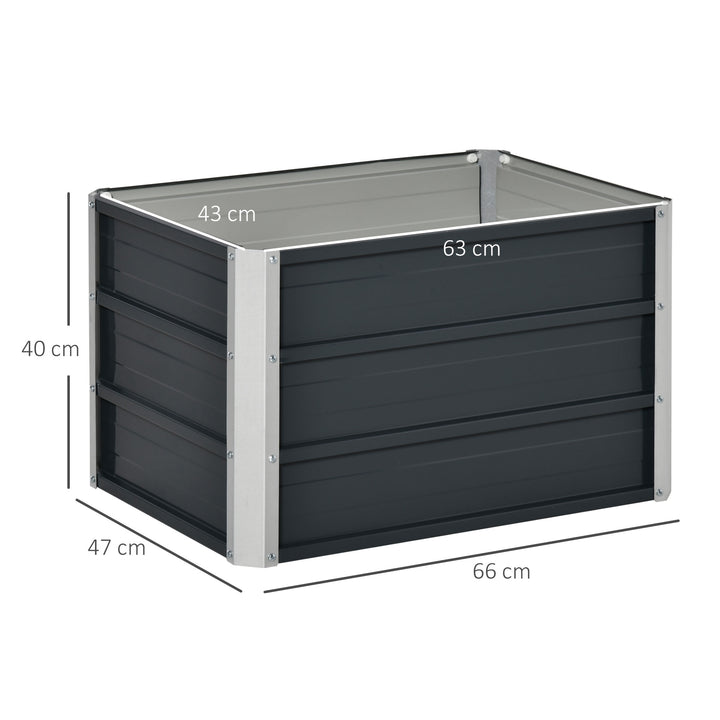 Raised Garden Bed, Elevated Metal Planter Box w/ Installation Gloves for Backyard, Patio to Grow Vegetables, Herbs, and Flowers, Grey