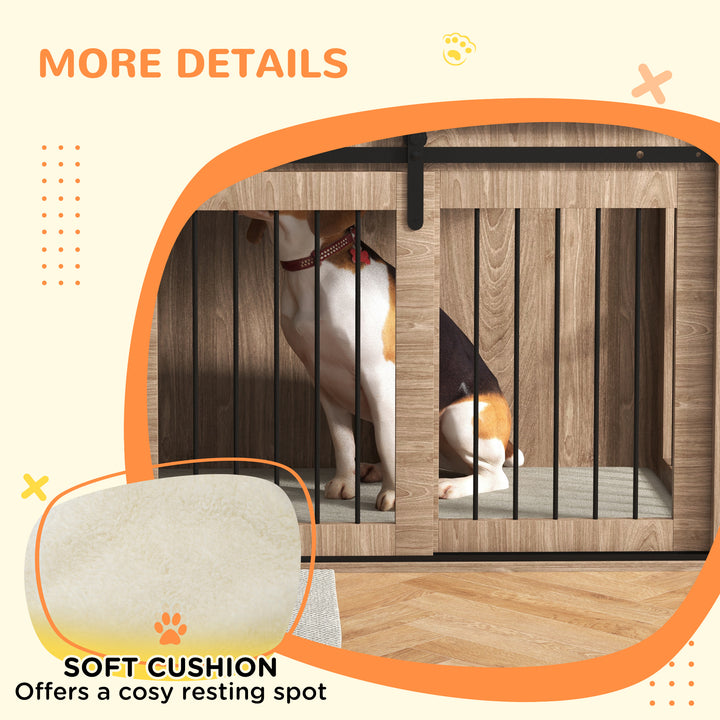 Dog Crate Furniture with Removable Cushion for Large-Sized Dogs, 100 x 60 x 63 cm, Brown