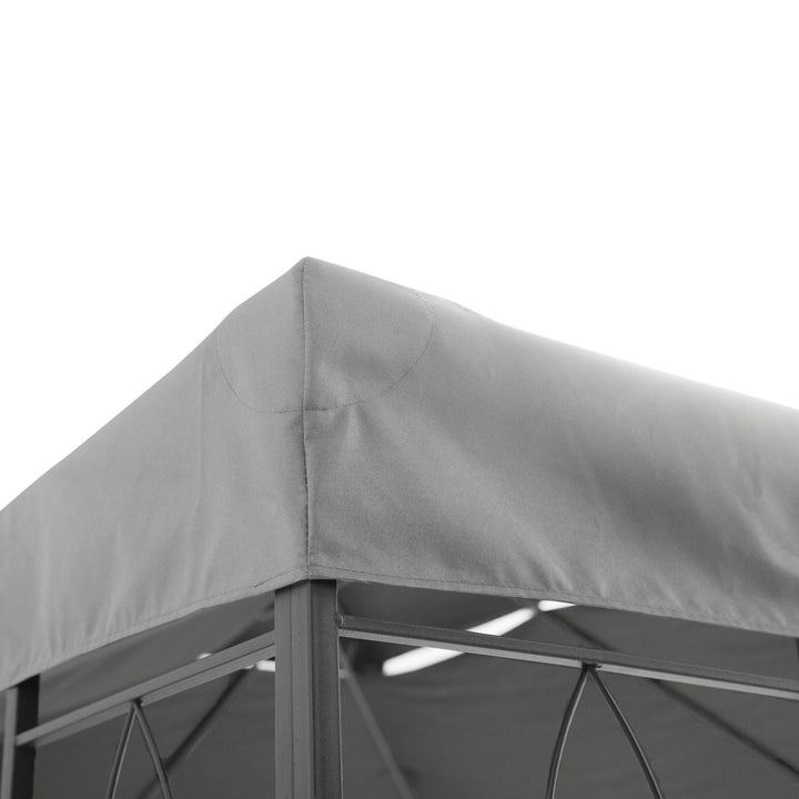 3x4m Gazebo Replacement Roof Canopy 2 Tier Top UV Cover Garden Patio Outdoor Sun Awning Shelters Light Grey (TOP ONLY)