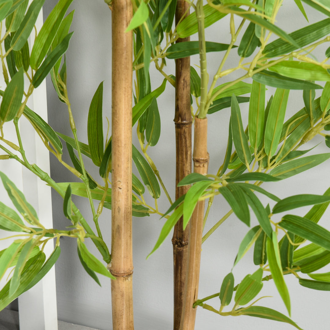 Artificial Tree, Set of 2 Artificial Bamboo Trees Decorative Plant with Nursery Pot for Indoor Outdoor Décor, 120cm