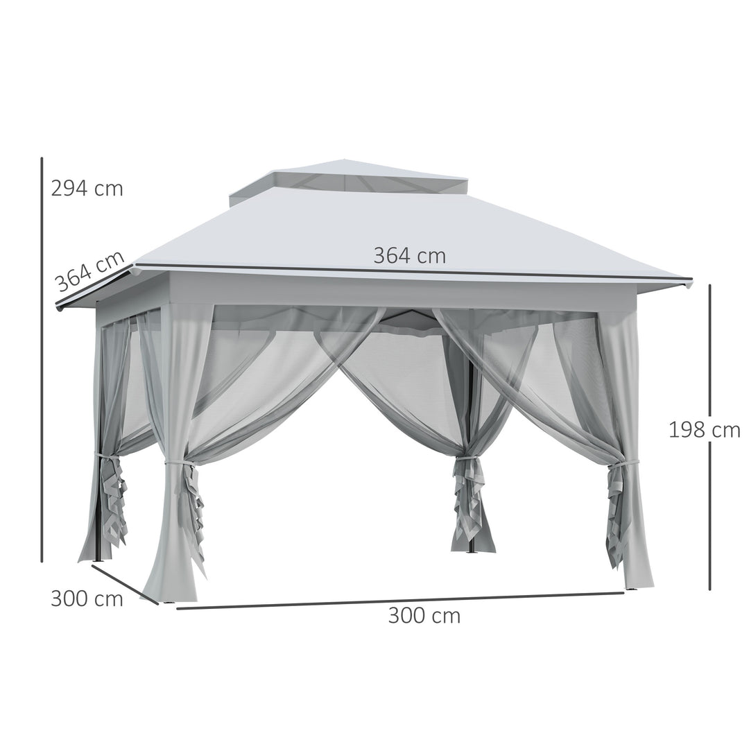 Foldable Pop-up Party Tent Instant Canopy Sun Shade Gazebo Shelter Steel Frame Oxford w/ Roller Bag, 3.6 x 3.6 x 2.9(m)
