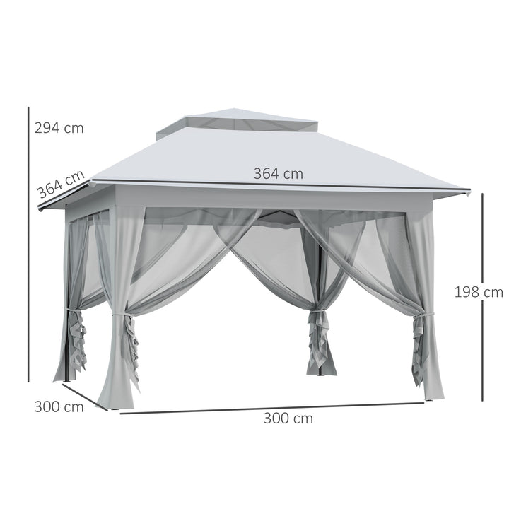 Foldable Pop-up Party Tent Instant Canopy Sun Shade Gazebo Shelter Steel Frame Oxford w/ Roller Bag, 3.6 x 3.6 x 2.9(m)
