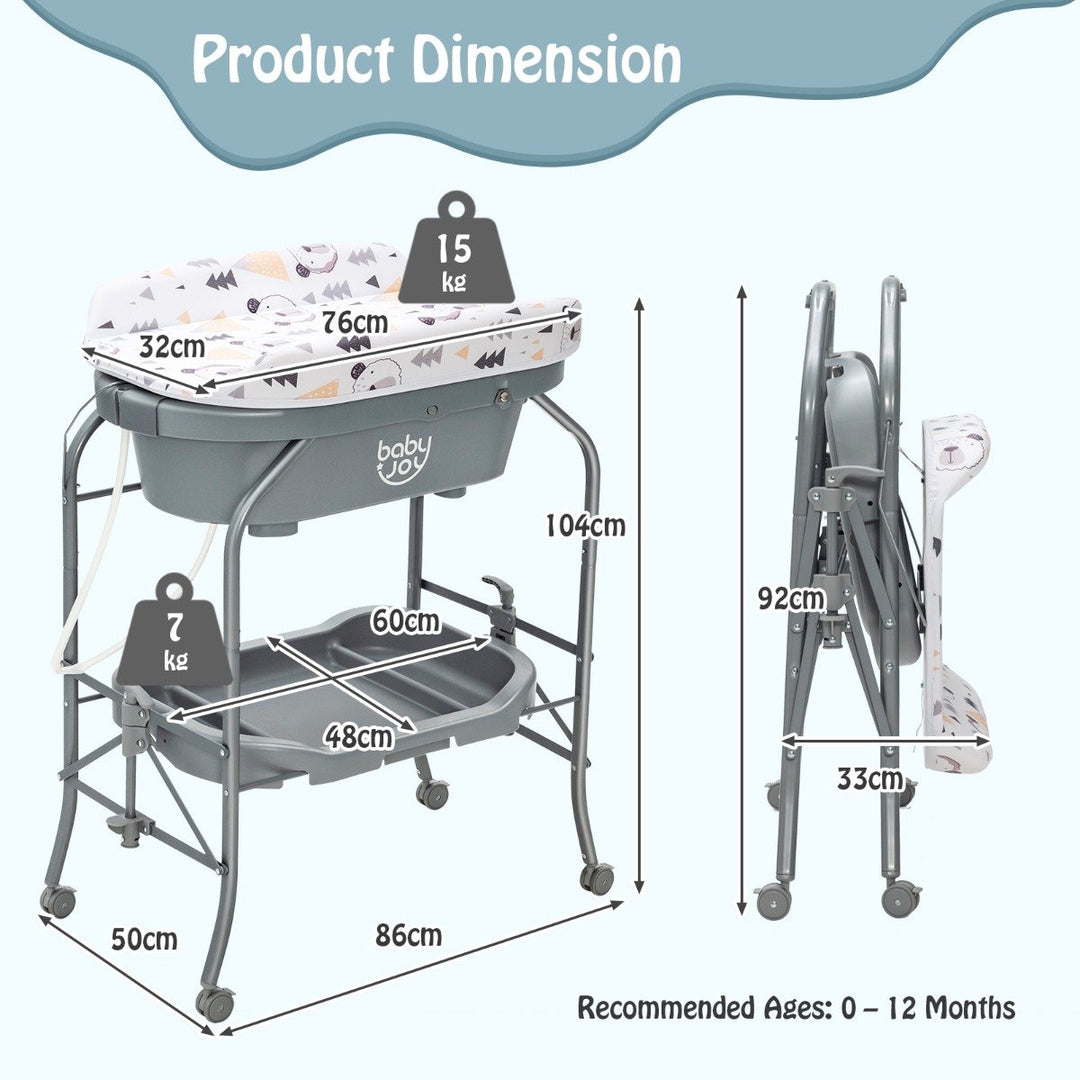 2-in-1 Baby Change Table with Bath Tub