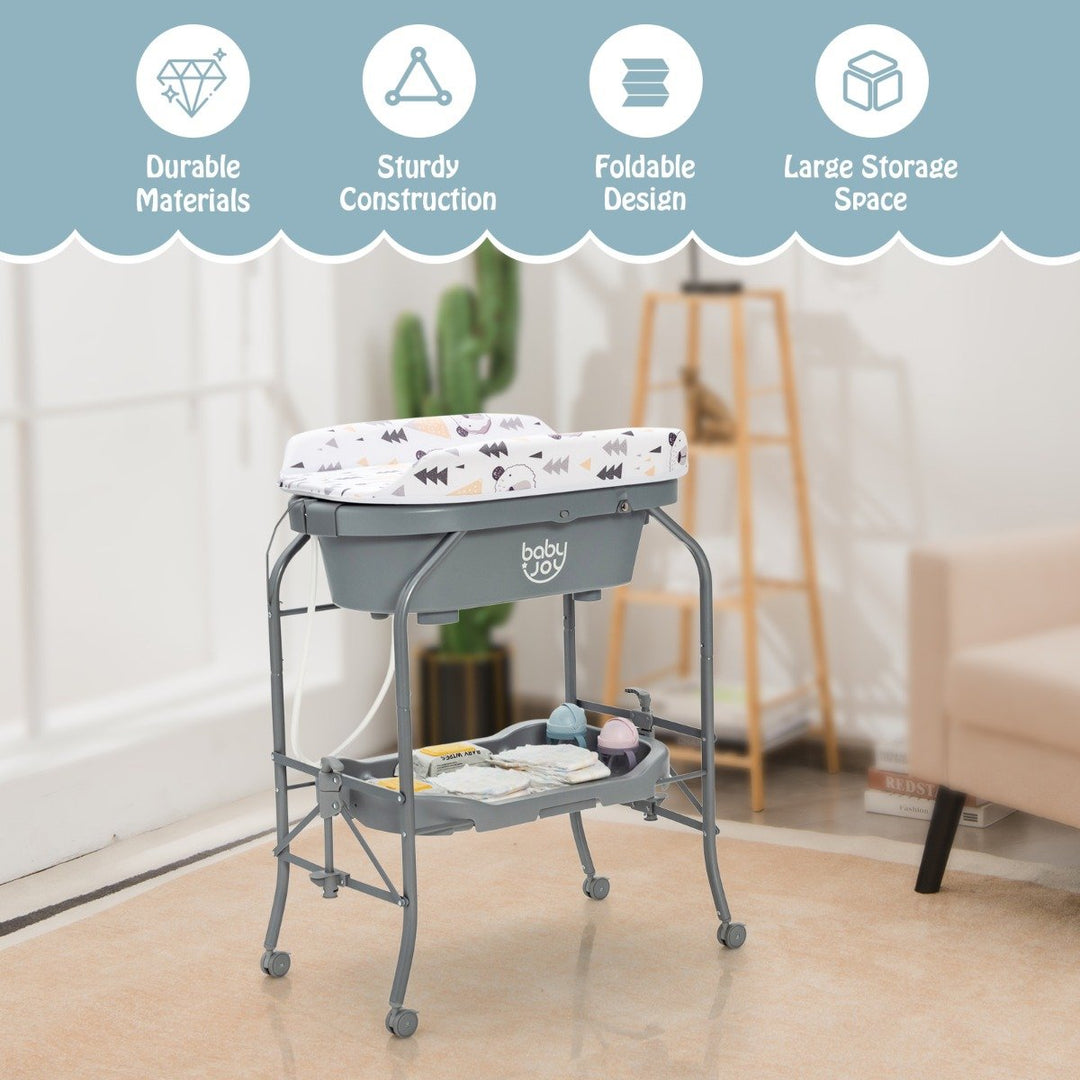 2-in-1 Baby Change Table with Bath Tub