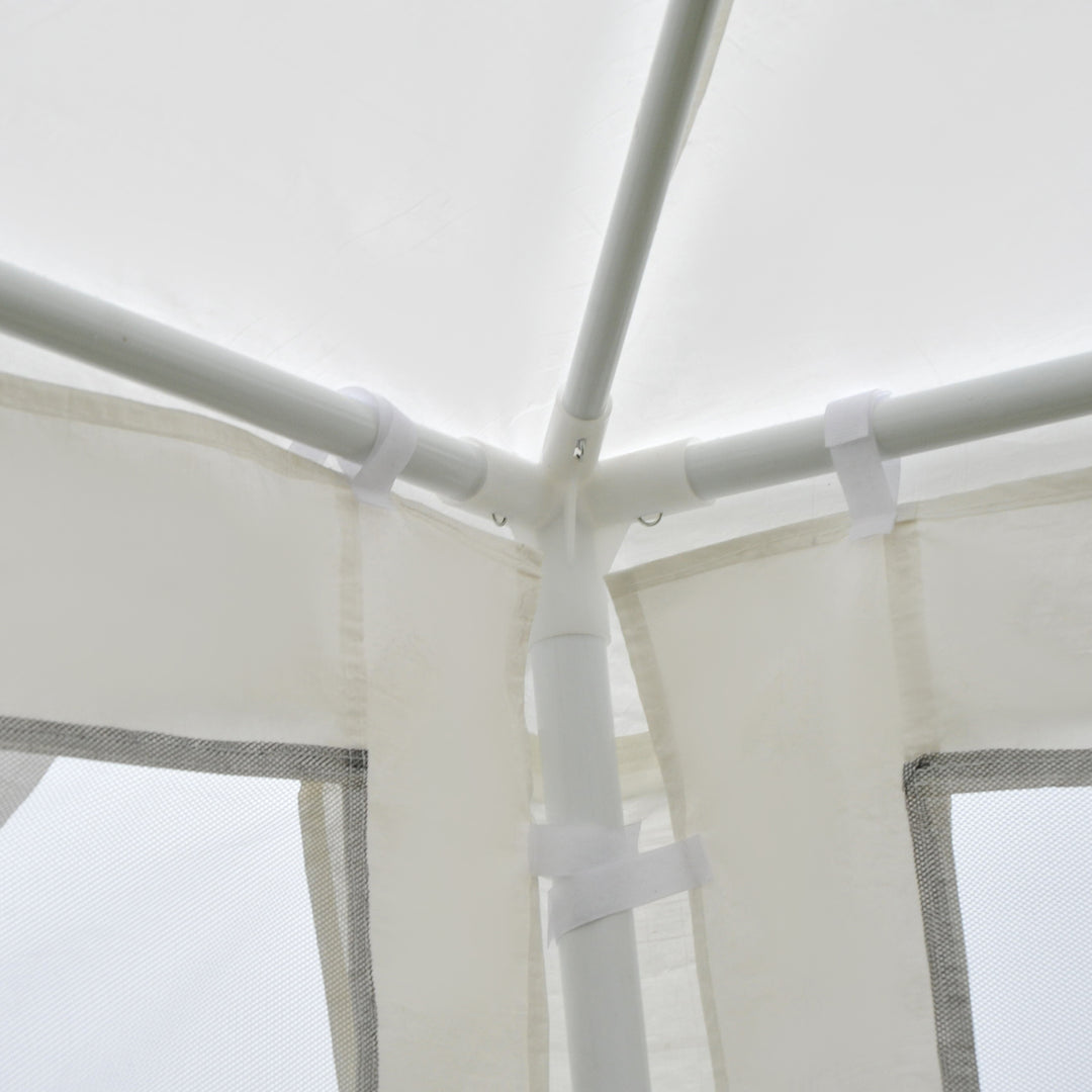 4x3 m Waterproof Gazebo W/Mesh Sides-White/Black