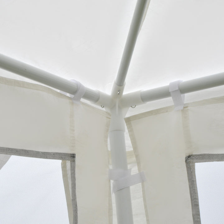 4x3 m Waterproof Gazebo W/Mesh Sides-White/Black