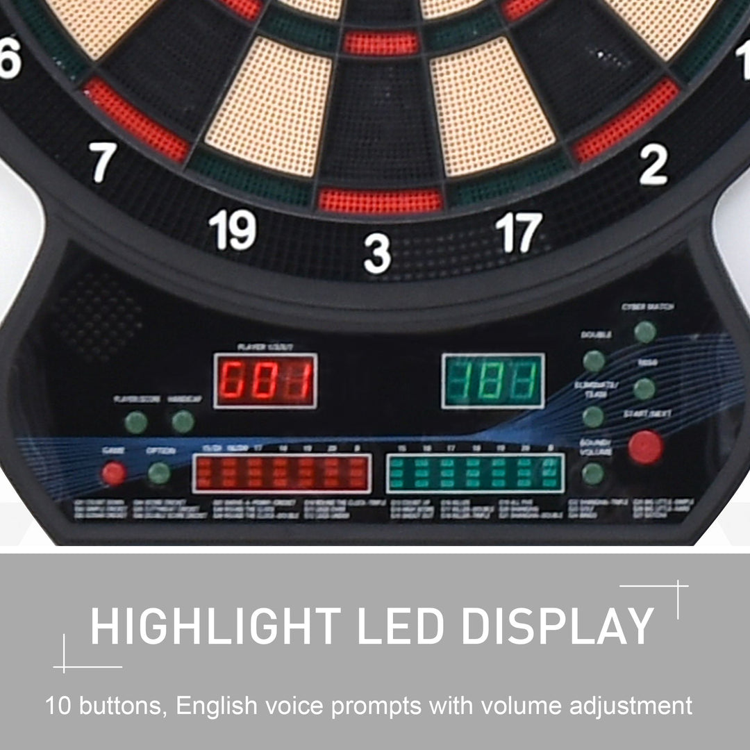 LED Dartboard Electronic Scoreboard 8 Players 27 Games Family Fun w/ 12 Darts 30 Heads Home Office Classic Game