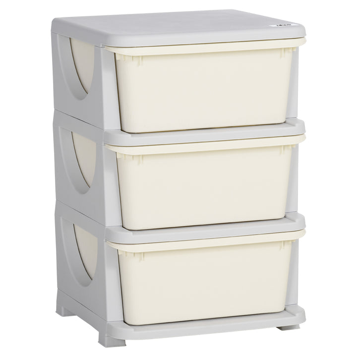 Kids Storage Units with Drawers 3 Tier Chest Vertical Dresser Tower Toy Organiser for  Nursery Playroom Kindergarten White