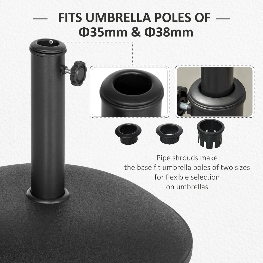 20kg Parasol Base Heavy Duty Cement Umbrella Base Round-Grey/Black