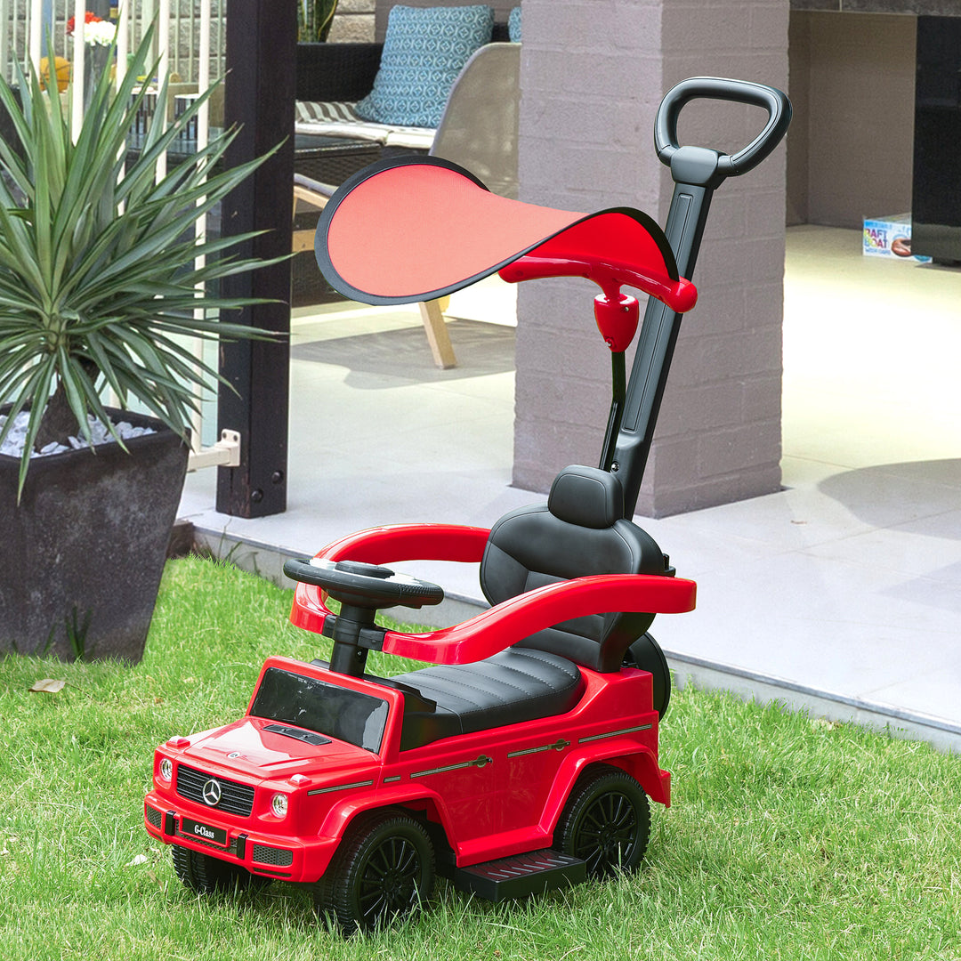 Compatible Kids Children's Ride-On Push Along Car Sliding Walker Mercedes-Benz G350 Licensed Floor Slider Vehicle with Steering Wheel Red