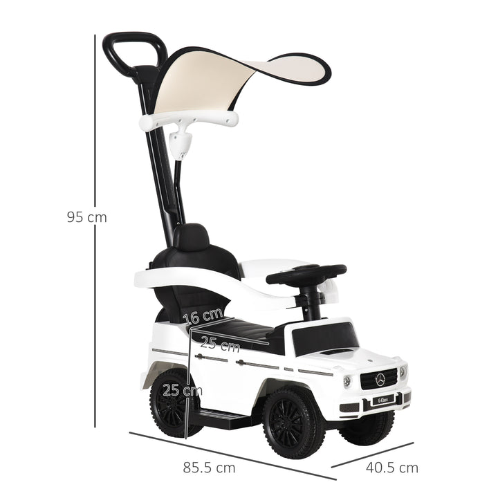 Mercedes-Benz G350 Ride-On Push Along Car Sliding Walker Foot to Floor Slider Stroller Toddler Vehicle with Horn Steering Wheel NO POWER White