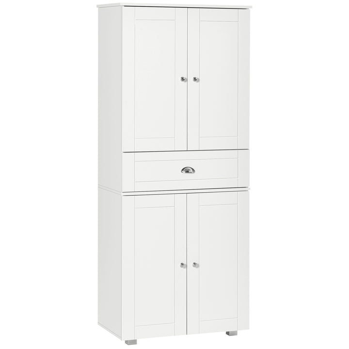 Freestanding Tall Kitchen Cupboard Storage Cabinets with Drawer - White