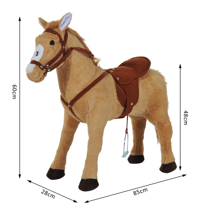 Childrens Plush Rocking Pony W/Sound-Beige