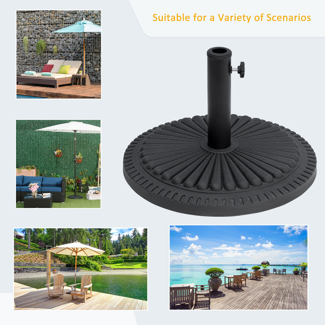 Garden 15kg Round Parasol Base Cement Outdoor Umbrella Weight Stand Black