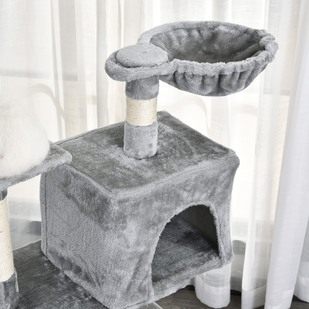 Plush Cat Tree with Sisal Scratching Post - Light Gray