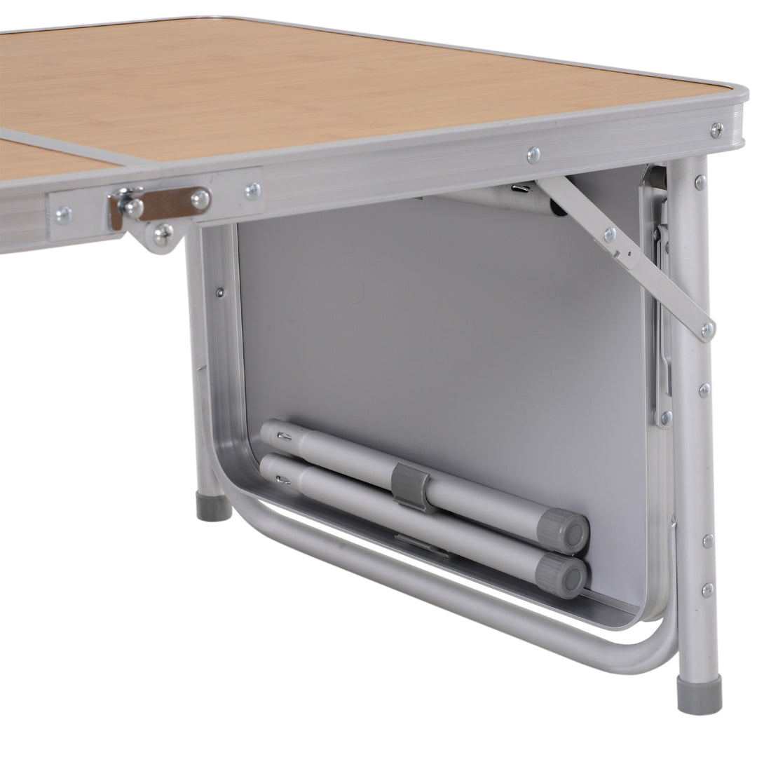 Aluminium Pincic Table MDF-Top 3ft Folding Portable Outdoor Table Silver
