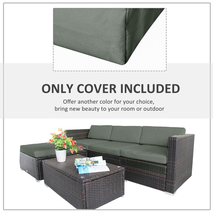 Outsunny Rattan Garden Wicker Patio Furniture Cushion Cover Sofa Cover Replacement - COVER ONLY, Grey