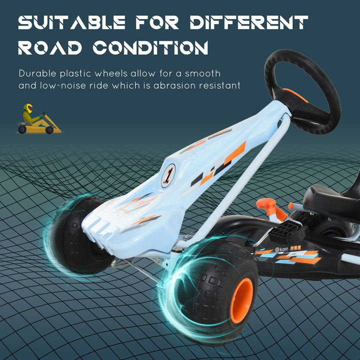 Kids Adjustable Seat PP Pedal Go-Kart Blue/Orange