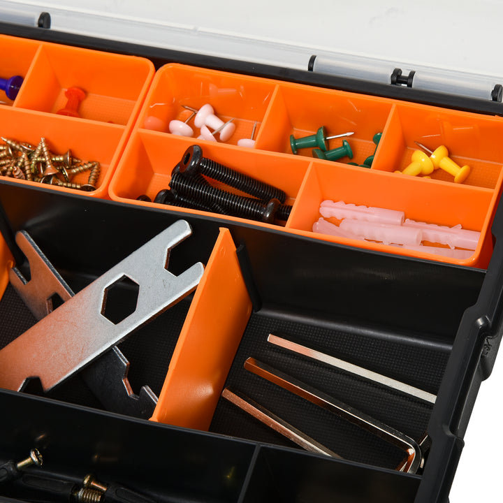 DURHAND PP 4-Pack Size Variety Tool & Hardware Storage Boxes Black/Orange