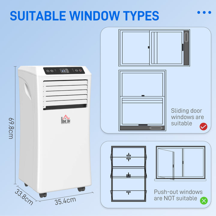 Mobile Air Conditioner with Remote Control, Timer, Cooling Dehumidifying Ventilating, LED Display White - 1003W