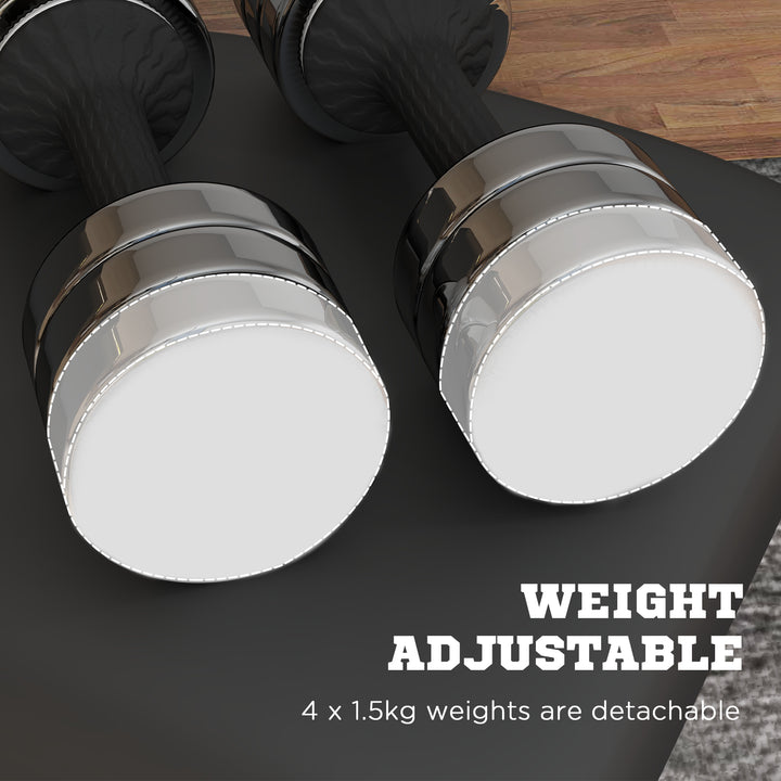 SPORTNOW Adjustable Dumbbells Weights Set with Storage Box, 10kg x 2