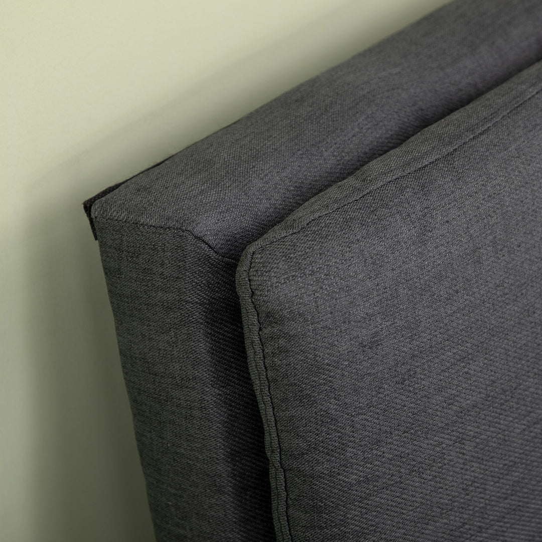 Tufted 3 Seater Sofa Bed, Upholstered Click Clack Sofa Bed with Adjustable Armrests and Backrest for Living Room and Bedroom, Grey