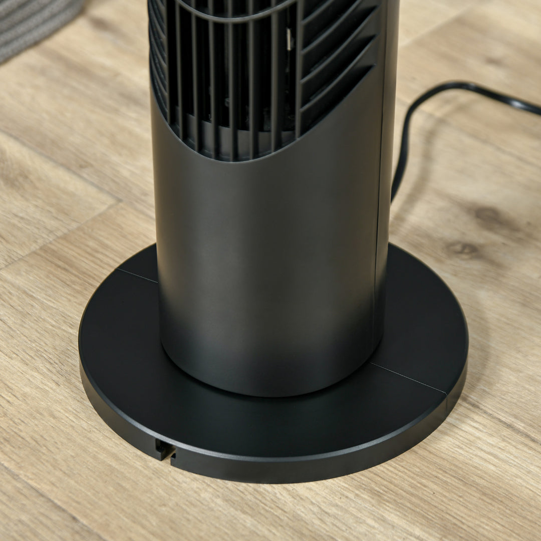 Tower Fan Oscillating 3 Speeds 3 Winds 40W w/ Remote Control Timer Moving Head Quiet Operation Home Office Bedroom Black - 78.5H cm