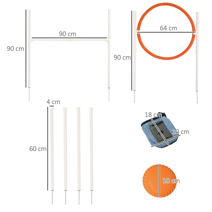 Pet Agility Training Equipment for Dogs with Carry Bag - Multicolour