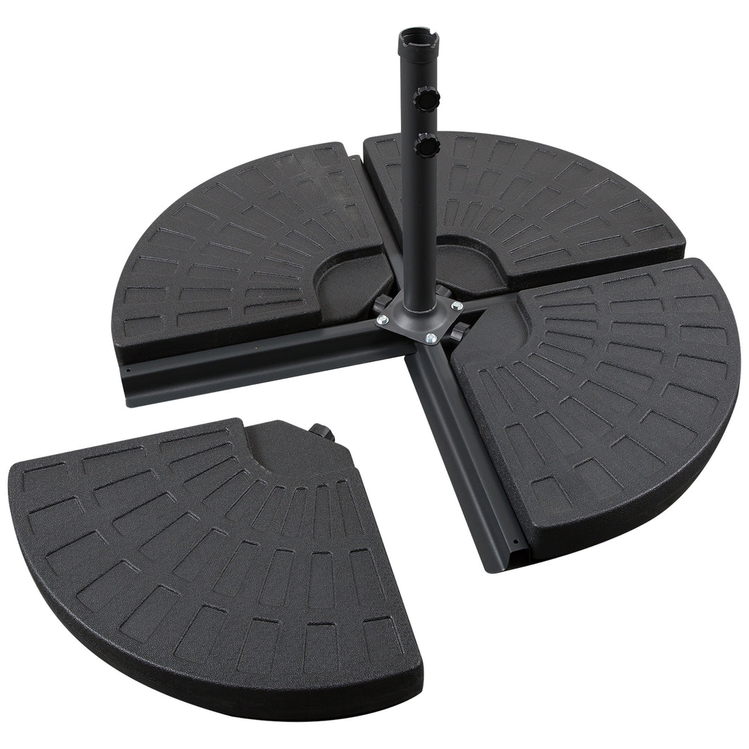 4 PCs Portable Round Parasol Base Umbrella Cross Stand Weights Holder Sand or Water Filled Outdoor Garden Patio
