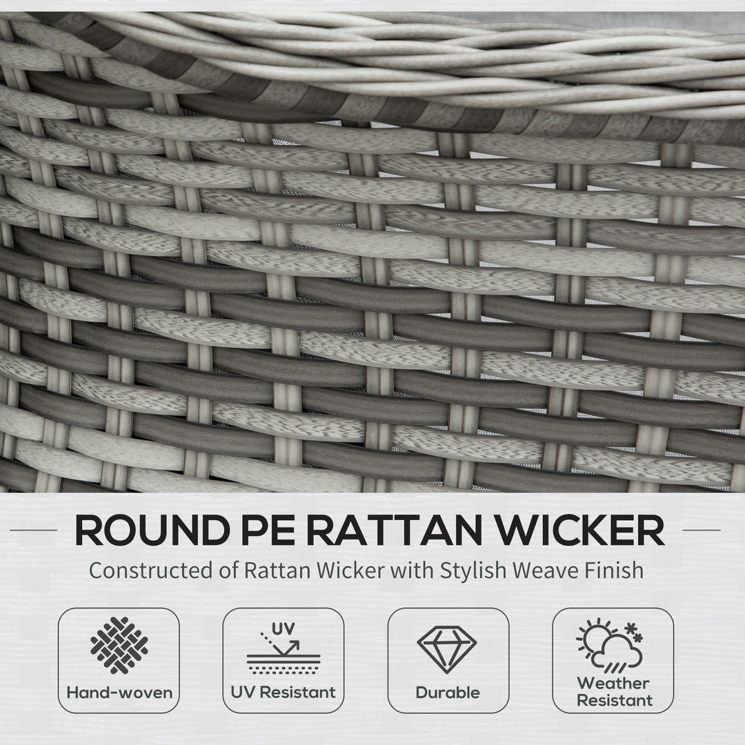 4-Seater PE Rattan Wicker Sofa Set Outdoor Conservatory Furniture Lawn Patio Coffee Table w/ Cushion - Grey